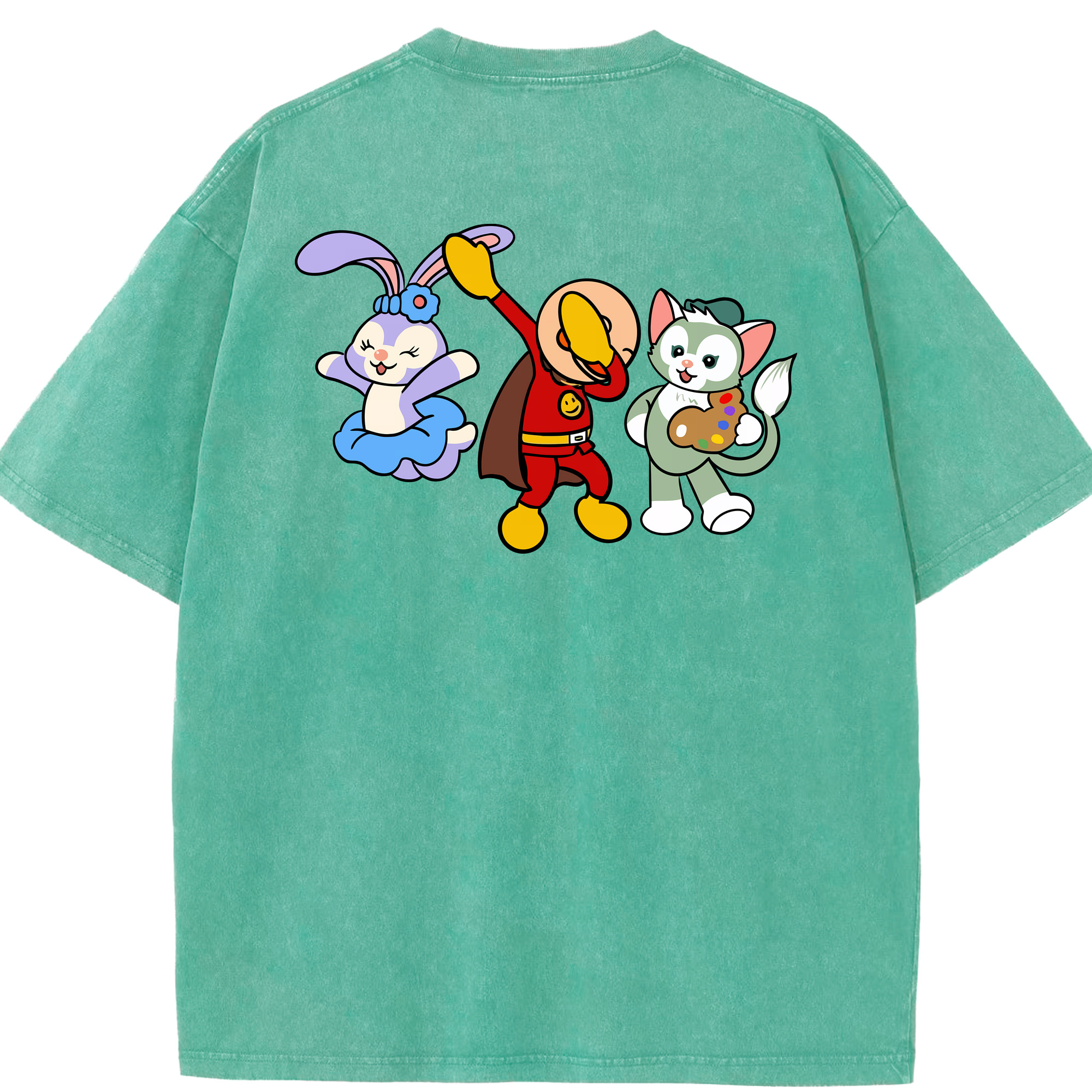 （画像用） アンパンマン Anpanman 綿100% ヴィンテージ風 半袖Tシャツ（背面プリント）